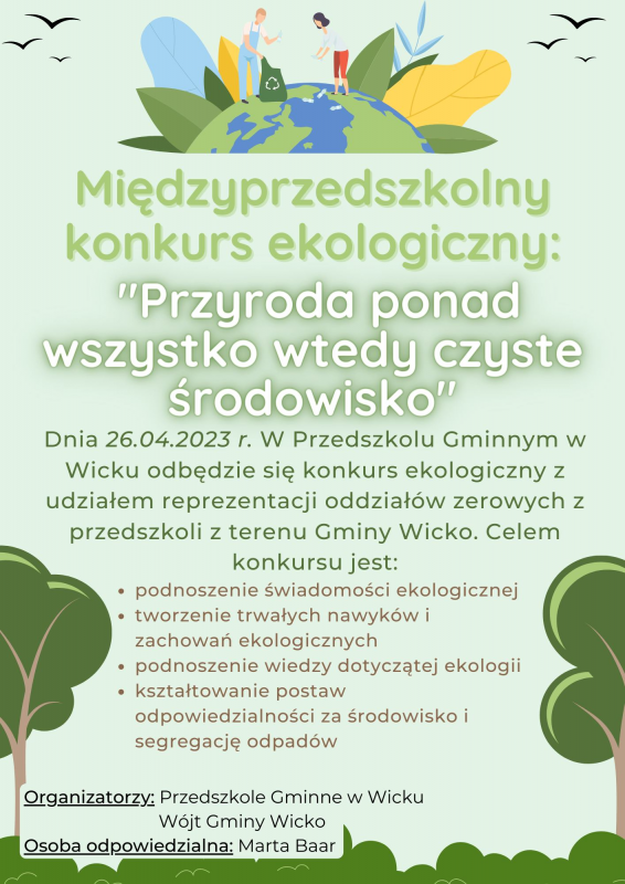 Grafika #0: Przyroda ponad wszystko wtedy czyste środowisko Międzyprzedszkolny konkurs ekologiczny