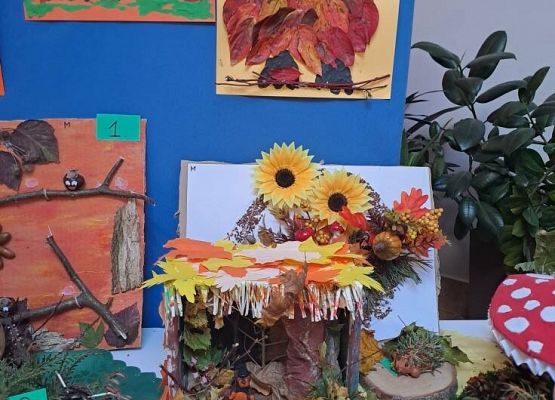 Konkurs jesienny "Jesień dzieli się skarbami - one proszą baw się z nami" grafika