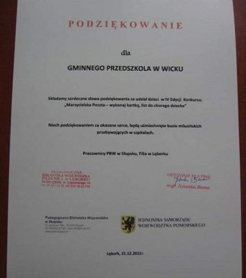 Grafika #7: Wręczenie nagrody w konkursie plastycznym 21.12.2015r.