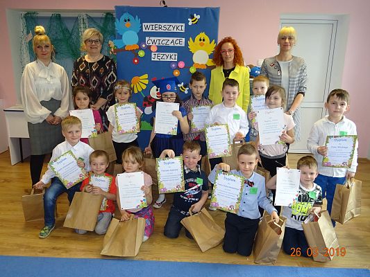 Grafika #6: Przedszkolny konkurs logopedyczny pt. Wierszyki ćwiczące języki cz. V