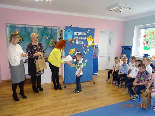 Grafika #4: Przedszkolny konkurs logopedyczny pt. Wierszyki ćwiczące języki cz. IV