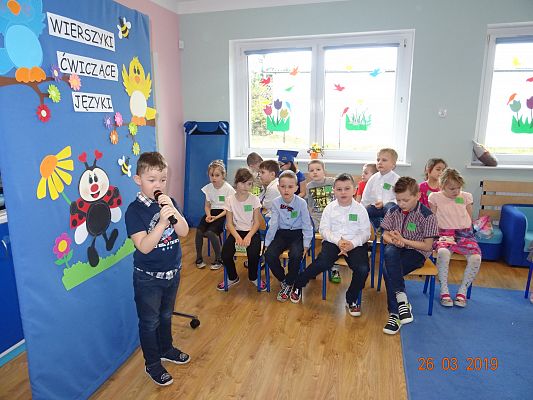 Grafika #6: Przedszkolny konkurs logopedyczny pt. Wierszyki ćwiczące języki cz. III
