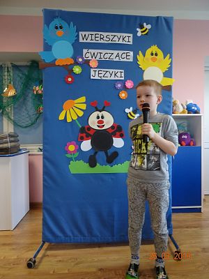 Grafika #2: Przedszkolny konkurs logopedyczny pt. Wierszyki ćwiczące języki cz. II