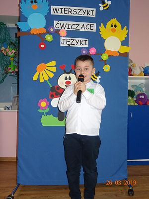 Grafika #5: Przedszkolny konkurs logopedyczny pt. Wierszyki ćwiczące języki cz. I