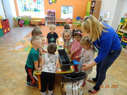 Grafika #1: Szczypiorek w roli głównej. maluszki sadzą cebulkę