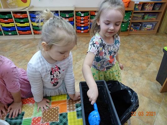 Grafika #17: Szczypiorek w roli głównej. maluszki sadzą cebulkę